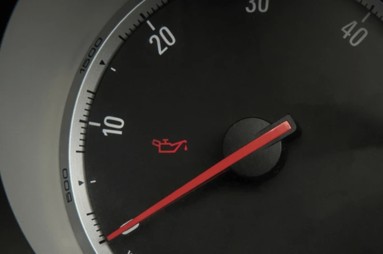 Oil pressure warning light on dashboard